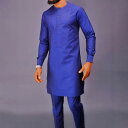 カジュアルセットアップ メンズ 男性用 長袖シャツ 長ズボン 上下セット 民族風 エスニック ポリエステル ポリウレタン混紡 ストレッチ 快適 普段使い オール...