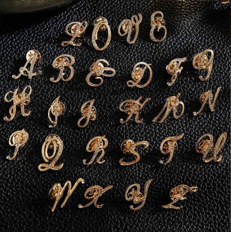 ブローチ ユニセックス アルファベット イニシャル 小ぶり ミニ 固定ピン 胸飾り アクセサリー おしゃ..