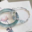 ブレスレット バングル レディース 女性用 新中華風 レトロ風 個性的 上品 エレガント ガラス製 琉璃 ブルー系 アイスデザイン セット 多用途 普段使い フ...