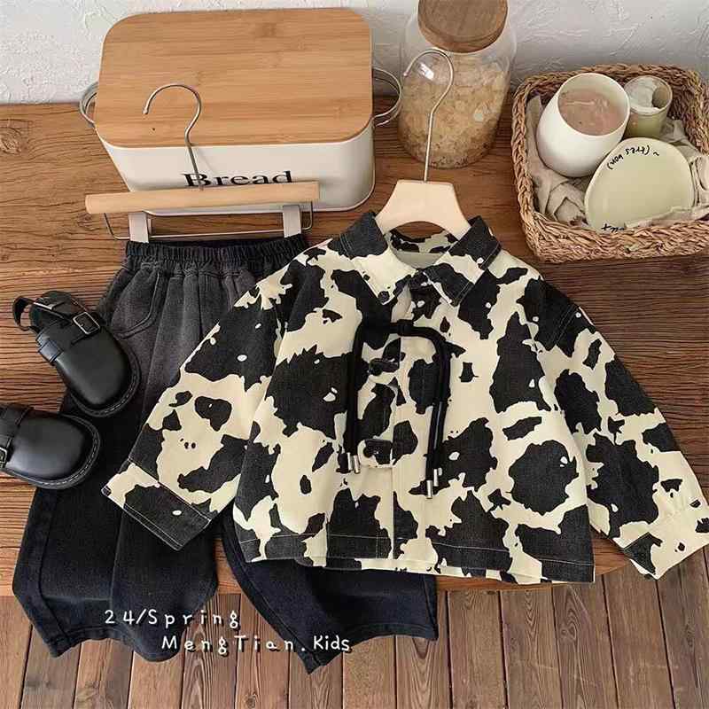 ジャケット 男の子 キッズ 子供 新中華風 盤扣 チャイナボタン アウター ブルゾン 斑点柄 襟付き 長袖 羽織り ポリエステル 普段着 通園 通学 お出かけ カジュアル 薄手 軽アウター 幼児 小学生