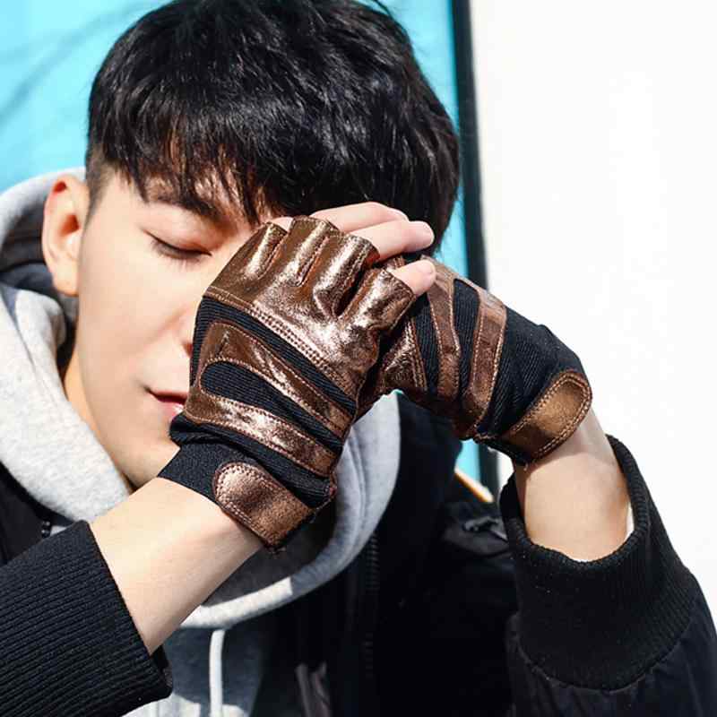 手袋 メンズ 指なし 本革 グローブ シープスキン レザー クラシック ライディング アウトドア スポーツ フィットネス 保温 防寒 運転 ドライブ 滑り止め グリップ カジュアル 普段使い 秋冬(4)