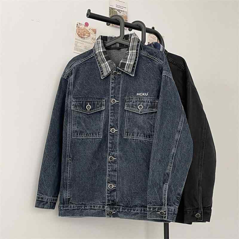 ・カテゴリ: ジャケット・スタイル: 国潮・ターゲット層: 青年層・ネックライン: 襟付き・フィット: ルーズフィット・前立て: シングルボタン・厚さ: 普通・柄: 無地・生地: デニム・主な素材: 綿65%・裏地素材: ポリエステル95.5%・着用シーン: デイリー・デザイン詳細: ポケット装飾・裾デザイン: ストレートヘム・加工: アイロン不要・着丈: レギュラー・ポケット: サイドシームポケット・着用方法: アウター・袖丈: 長袖・カラー展開: ブルー、ブラック・サイズ展開: M、L、XL、XXL・袖タイプ: レギュラー・性別: メンズ