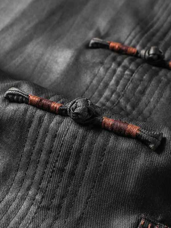 セットアップ メンズ 男性用 シニア向け 中国風 唐装 夏用 半袖 香雲紗 桑蚕シルク 絹 接触冷感 吸湿速..