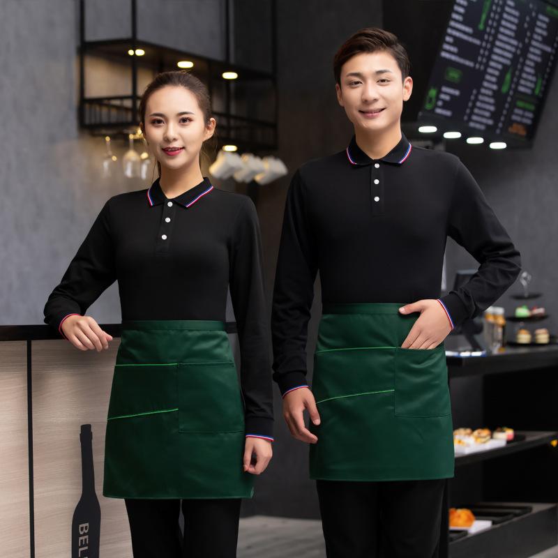 長袖Tシャツ レディース 飲食店 サービス業 ユニフォーム 制服 作業着 吸湿速乾 綿麻混紡 カフェ レストラン スーパー 惣菜店 居酒屋 春 秋 冬