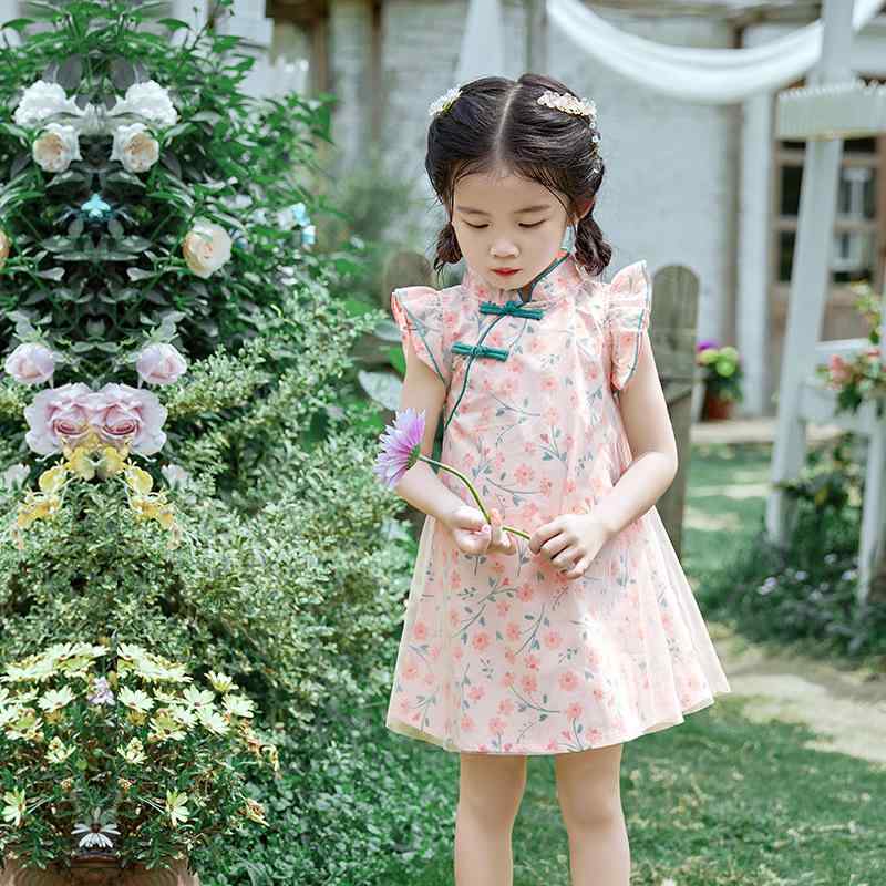 チャイナドレス 女の子 ベビー キッズ 子供 女児 中華風 旗袍ワンピース ドレス 夏物 夏用 サマーウェ..