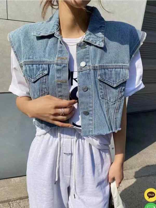 ベスト メンズ デニム コットン レトロ ヴィンテージ マルチポケット テーラードカラー 前開き ビッグシルエット ゆったり カジュアル ストリート ボーイフレンド風 テック 機能的 ジレ 男性用 普段使い