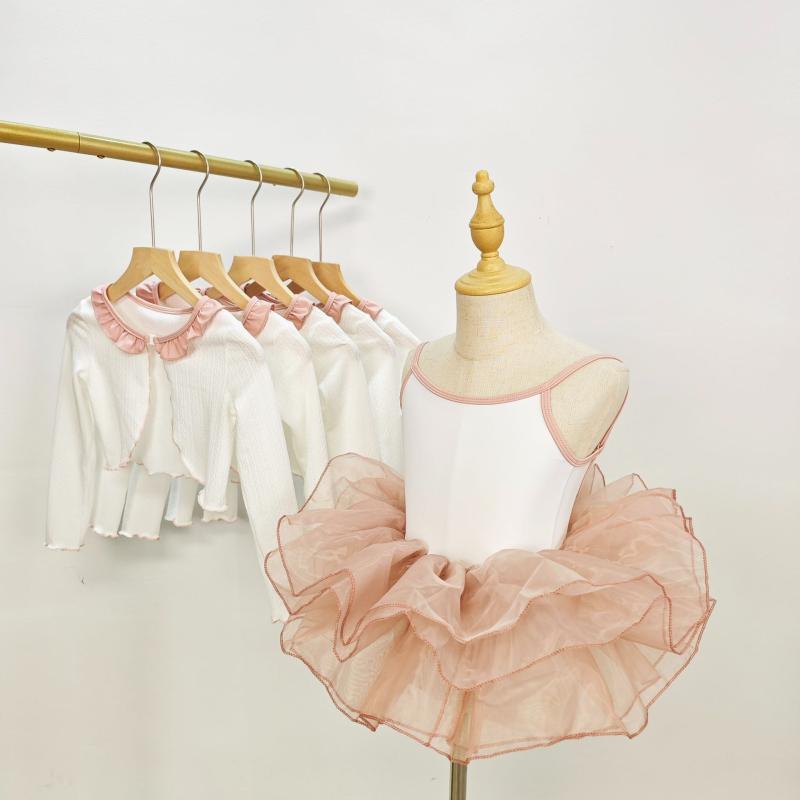 ダンススカート キッズ 女の子 バレエ チュチュ 発表会 練習着 ふわふわ フレア キャミソール 白 綿 ナイロン かわいい プリンセス 夏 カジュアル デイリー 普段使い