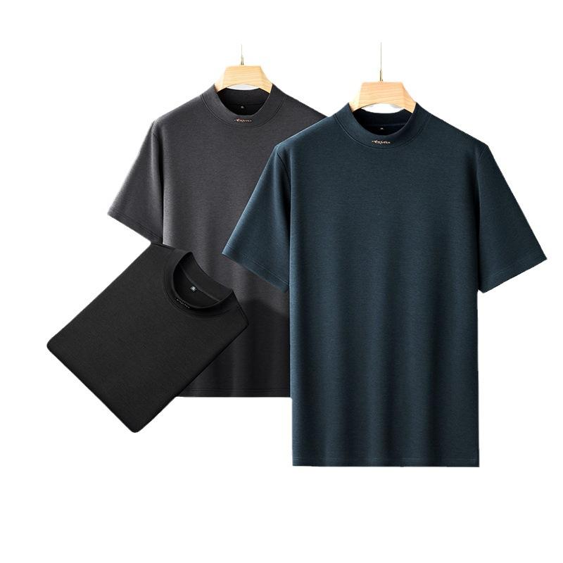 スウェット メンズ 大きいサイズ プラスサイズ ゆったり モックネック ニット 長袖 カジュアル インナー プルオーバー 無地 ルーズフィット イージーケア 綿混紡 ポリエステル