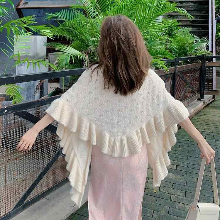 ケープカーディガン レディース ニット ショール ポンチョ 羽織り 春秋 オールシーズン着回し レトロ ..