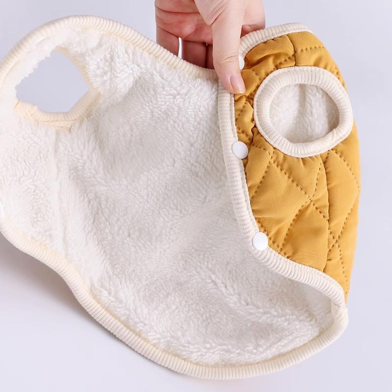 ペットウェア 小型犬 猫用 秋冬 冬用 防寒 暖かい 保温 コットン 綿 ポリエステル ハーネス ベスト 牽..