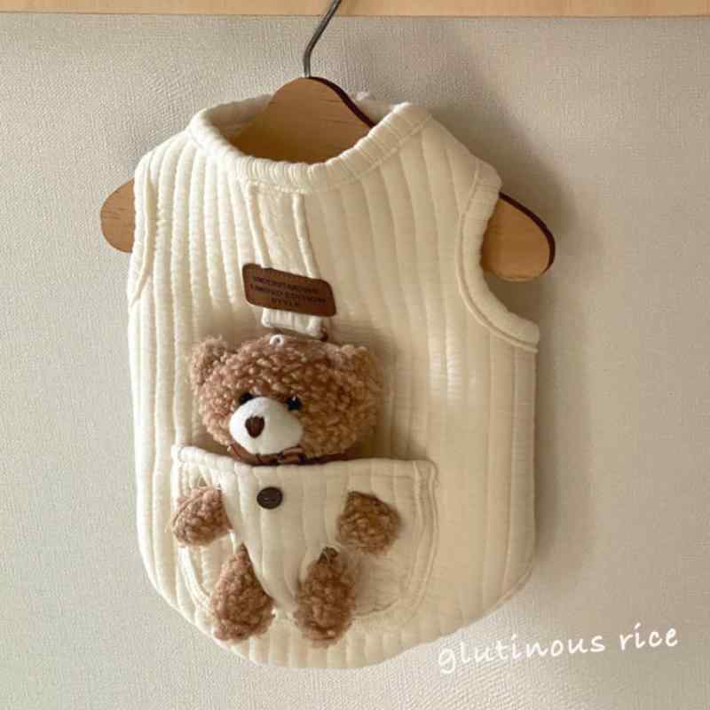 犬服 小型犬 猫用 ユニセックス かわいい 立体ぬいぐるみ クマ コットンベスト ハーネスベスト ポメラ..