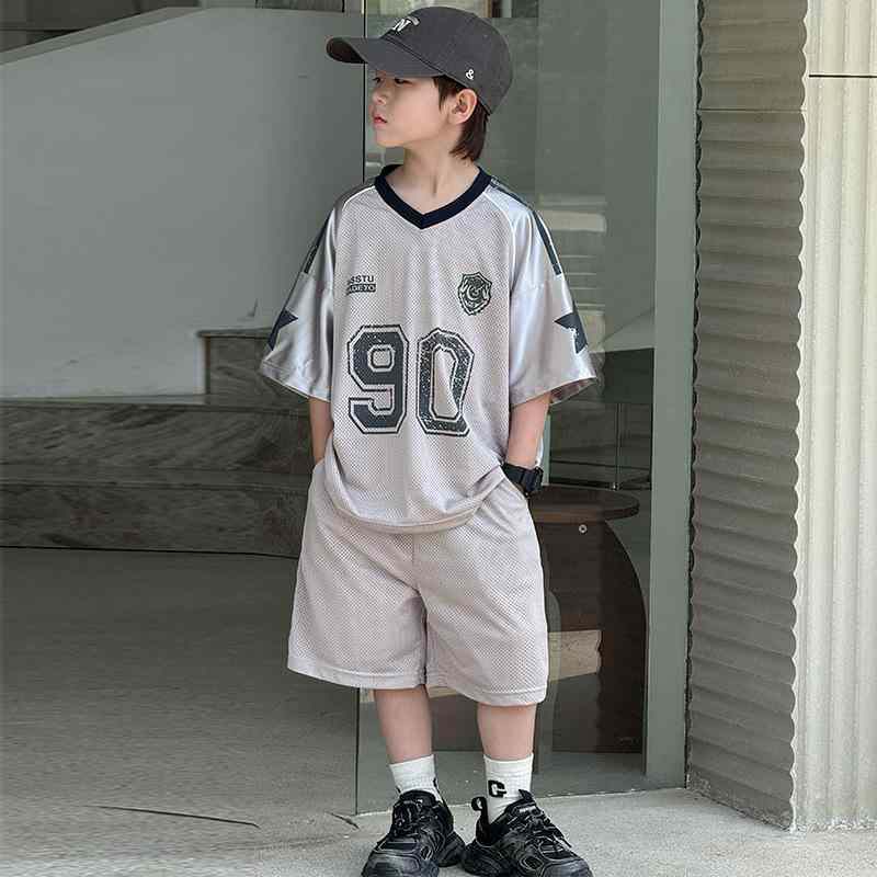 バスケットボールウェア 男の子 ジュニア 吸湿速乾 ドライ スポーツウェア 上下セット 2点セット ショ..