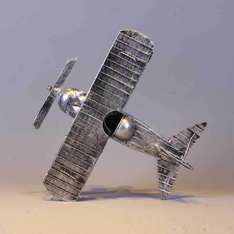 インテリア 置物 鉄製 大型 飛行機モデル アメリカン レトロ ヴィンテージ加工 戦闘機 オブジェ ゴール..