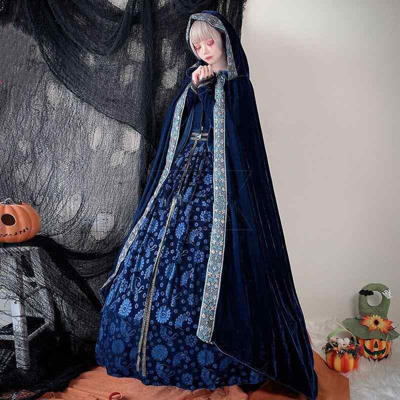 ドレス レディース 中世 宮廷風 ゴシック レトロ ヴィンテージ プリンセス 女王 魔女 妖精 ハロウィン ..