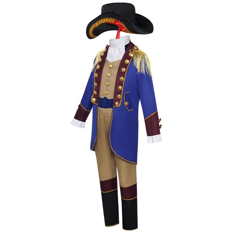 コスプレ衣装 男児 ハロウィン 欧米 中世風 レトロ ジョージ・ワシントン大統領風 簡易版 礼服 舞台衣..