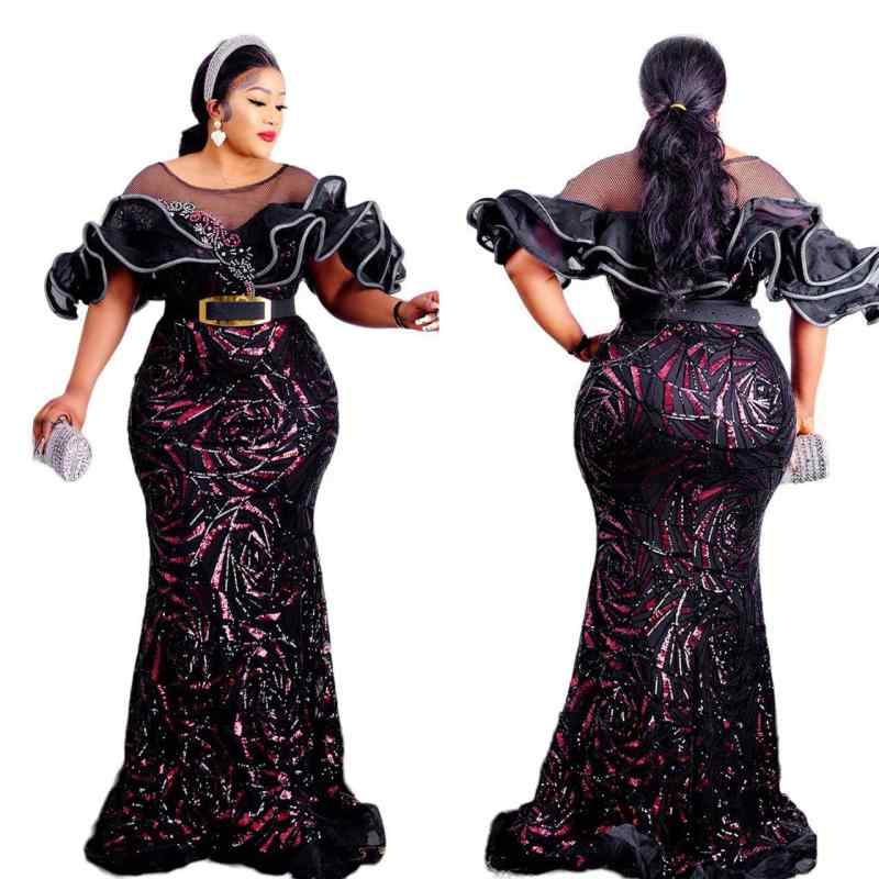 イブニングドレス レディース 女性用 バラモチーフ スパンコール きらめき タイト マーメイドライン オ..