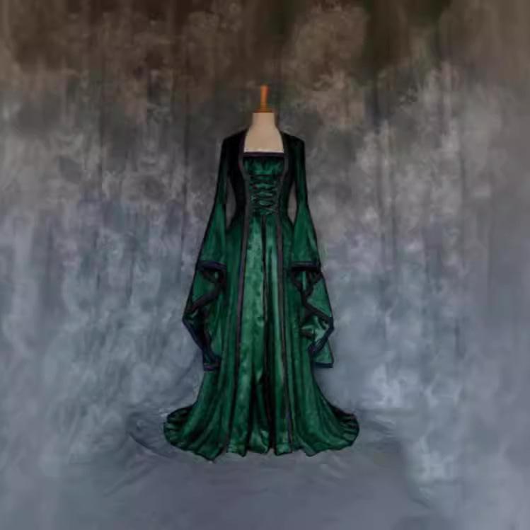 ワンピース レディース 中世風 レトロ プリンセスライン ロング丈 ハロウィン 衣装 仮装 イベント コス..