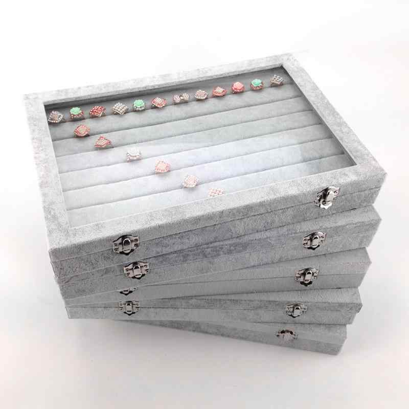 ジュエリーボックス ベルベット 宝石箱 アクセサリーケース ブレスレット ネックレス 指輪 リング イヤリング ピアス 収納 整理 ディスプレイ 展示用 木製 ...