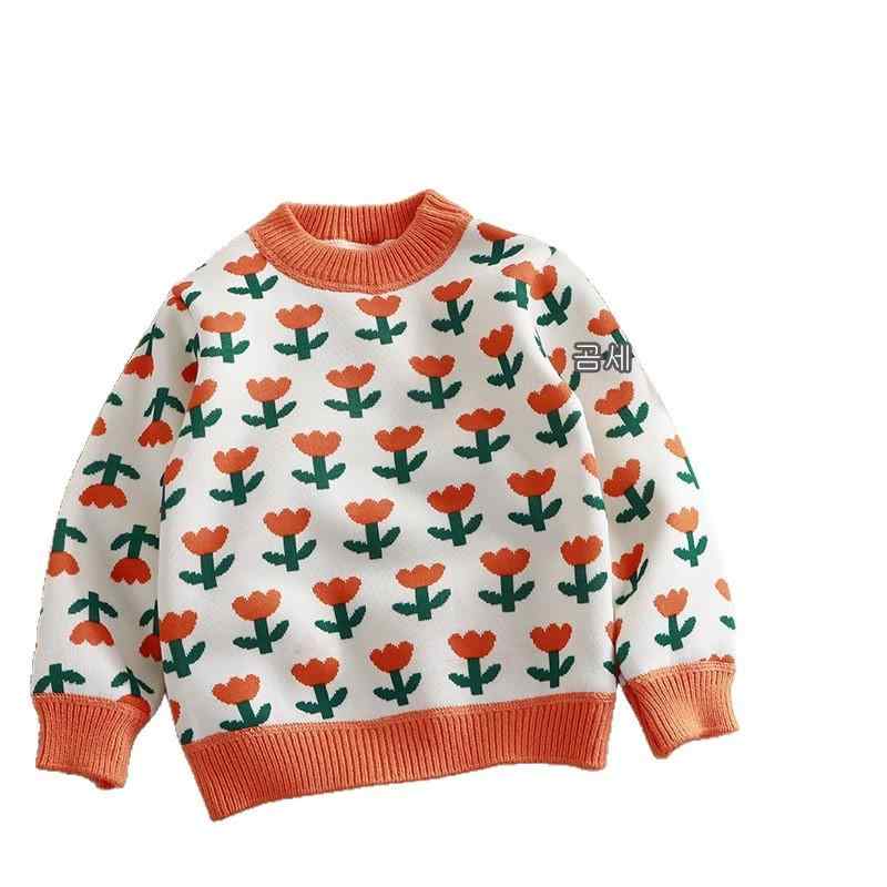 セーター キッズ 男の子 女の子 男女兼用 ニット トレーナー 裏起毛 厚手 クルーネック プルオーバー こども服 通園 通学 普段使い 暖か 防寒 かわいい ポリエステル混紡 カジュアル 青 黒 ピンク オレンジ 緑