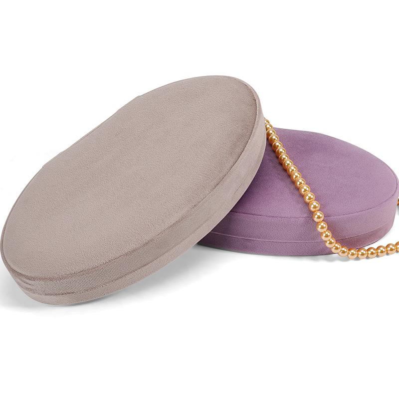 ジュエリーボックス 楕円形 オーバル ベルベット ベロア ジュエリー アクセサリー 宝石 宝飾品 パールネックレス ピアス イヤリング 収納ケース 保管 ディス...