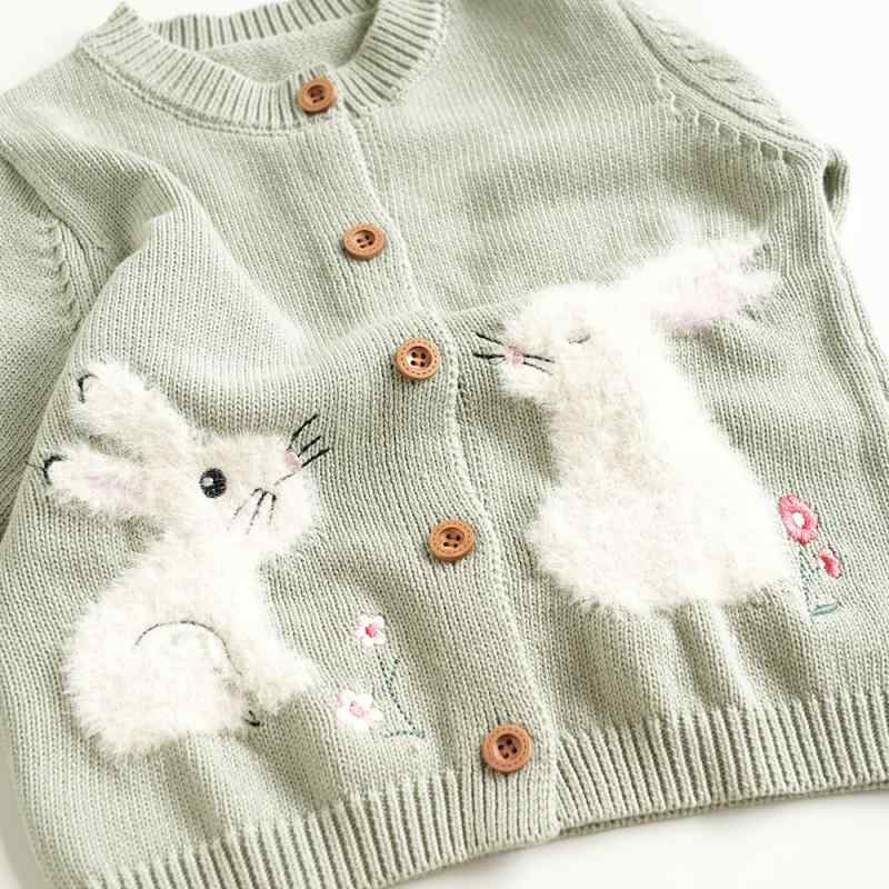 カーディガン 女の子 ベビー 子供 キッズ かわいい カートゥーン うさぎ 動物 ニット 綿 コットン 柔ら..