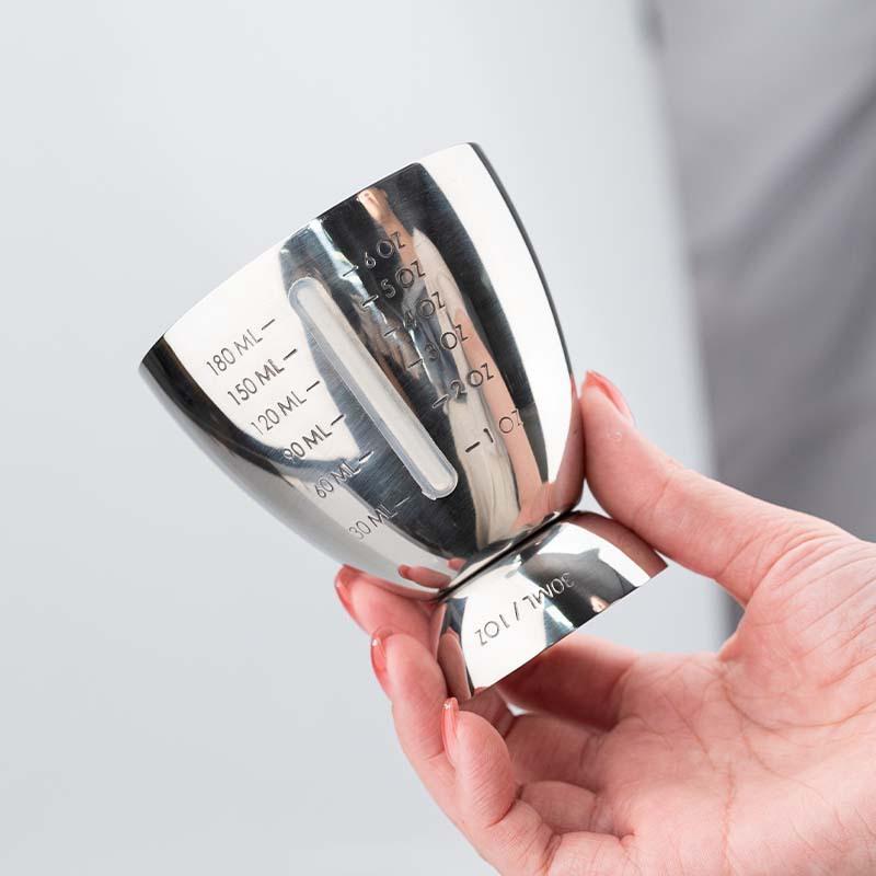 計量カップ 304ステンレス製 エッグ型 メジャーカップ オンス ml 目盛り付き 180ml 6oz カクテル バー..
