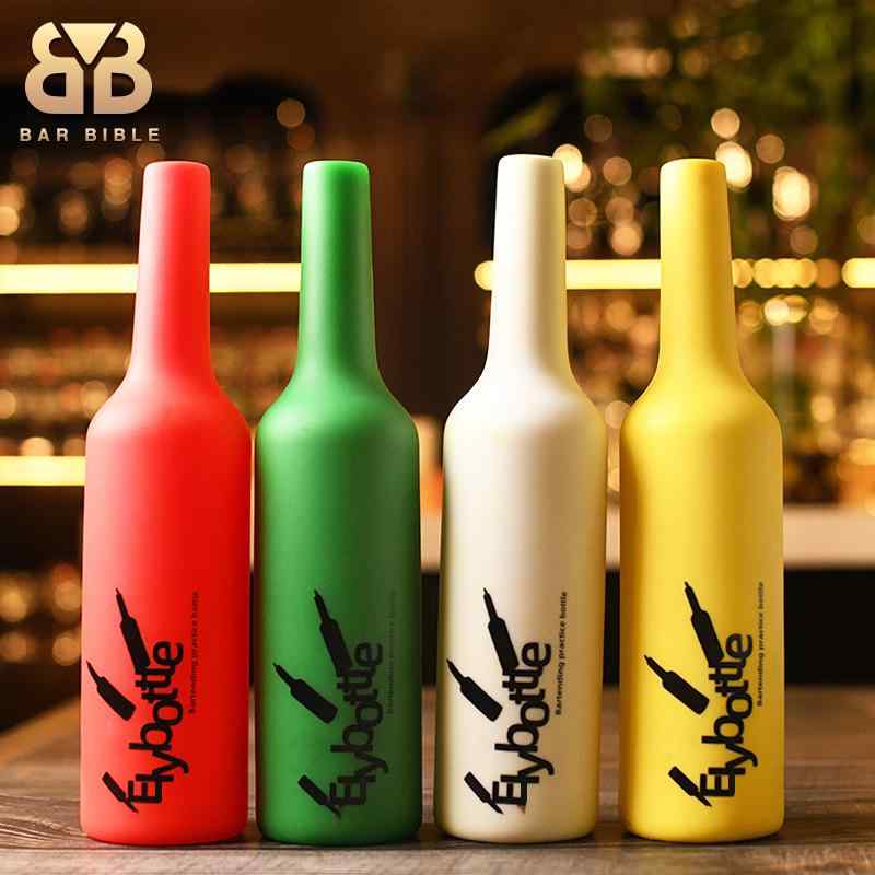 フレアバーテンディング 練習ボトル シリコン ラバー製 ソフトボトル 割れにくい 耐久性 バーテンダー トレーニング用 カクテルメイキング 投げ練習 初心者 プロ対応 赤 緑 黄 白