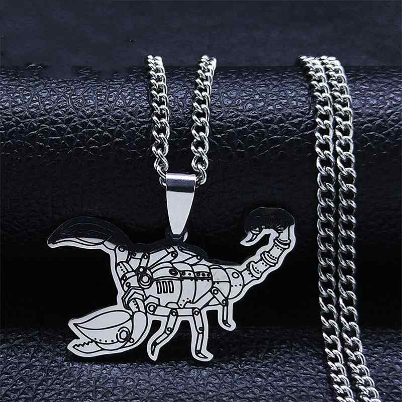 ネックレス 男女兼用 スコーピオン サソリ スチームパンク ギア 歯車 メカニカル 工業系デザイン ステ..