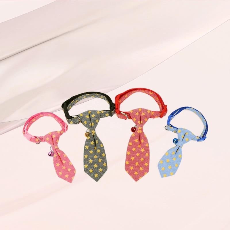 ペット アクセサリー 猫 犬 兼用 ドット柄 レトロ かわいい 紳士風 首輪 付け襟 ネクタイ 蝶ネクタイ ..