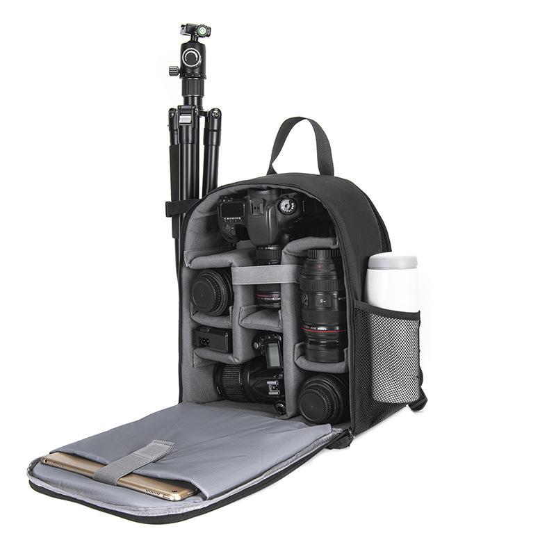 楽天Grams楽天市場店カメラバッグ 男女兼用 デジタル一眼レフ 一眼レフ対応 バックパック リュックサック アウトドア 旅行 普段使い 大容量 防水 耐衝撃 通気性 耐摩耗性 軽量 ポリエステル製 無地 カーブ型ショルダーストラップ シンプルデザイン