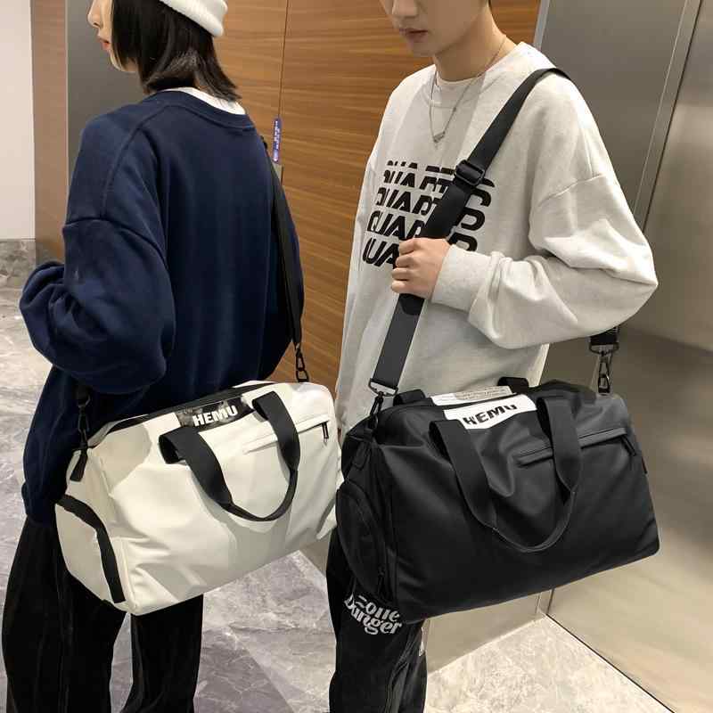 旅行鞄 男女兼用 大容量 乾湿分離 ジム スポーツ 短期旅行 カジュアル 手提げ ショルダーバッグ バックパック オックスフォード生地 軽量 ソフトタイプ ファスナー開閉 豊富なポケット 横型 スクエア型 ホワイト ブルー ブラック