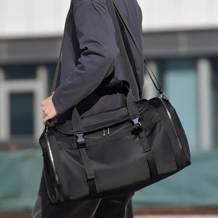 バッグ メンズ 男性用 ビジネス 出張 旅行 トラベル ボストンバッグ 手提げ 大容量 スポーツ ジム ショルダーバッグ 斜め掛け オックスフォード生地 防水 撥水 軽量 ブラック グレー