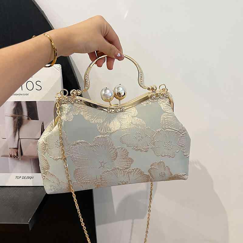 バッグ レディース ママ用 チャイナドレス 漢服 スタイル 刺繡 がま口 口金 ハンドバッグ トートバッグ レトロ ヴィンテージ ショルダーバッグ 斜め掛け 綿 高級感 カジュアル 旅行 ロック開閉