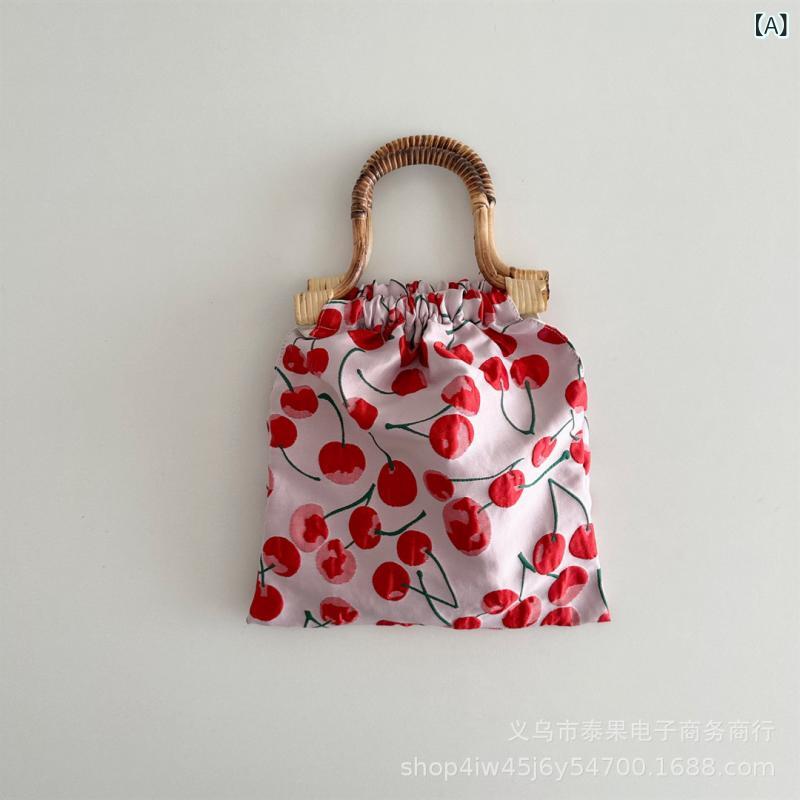 バッグ レディース エレガント 中国風ネオチャイナスタイル レトロ ジャガード織り 竹ハンドル コットンポリエステル ハンドバッグ 腕掛け鞄 漢服 旗袍 撮影用 普段使い 縦型 スクエア プリーツバッグ チェリーカーキ 花柄 スマホポケット ソフト