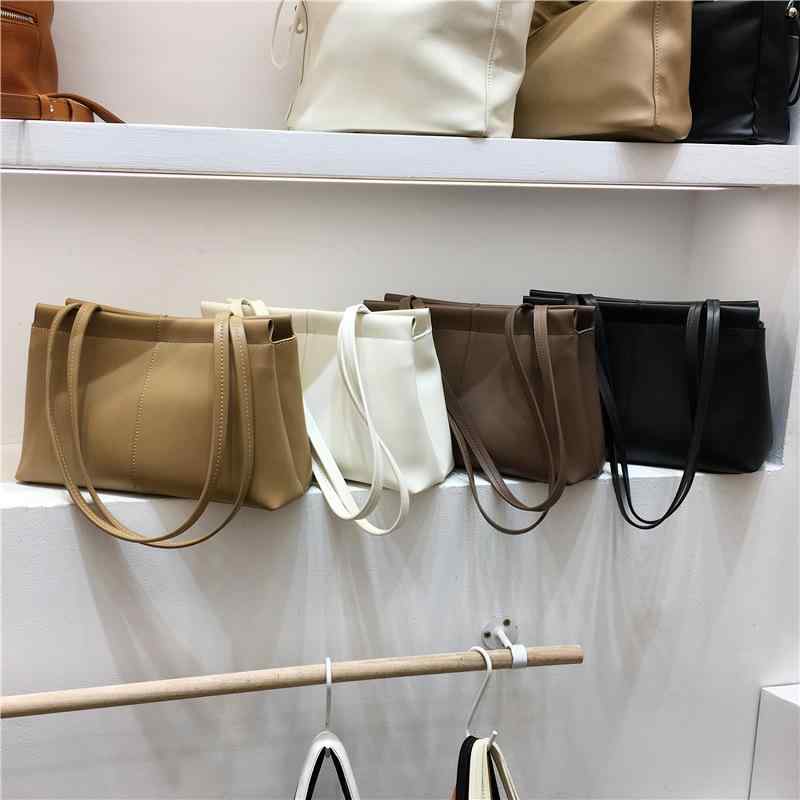 ショルダーバッグ レディース フレンチスタイル 上品 レトロ ヴィンテージ 個性的 ホーボーバッグ トートバッグ 通勤 オフィス ビジネス 普段使い シンプル 合皮 フェイクレザー 大容量 鞄 ブラック ホワイト アプリコット ブラウン