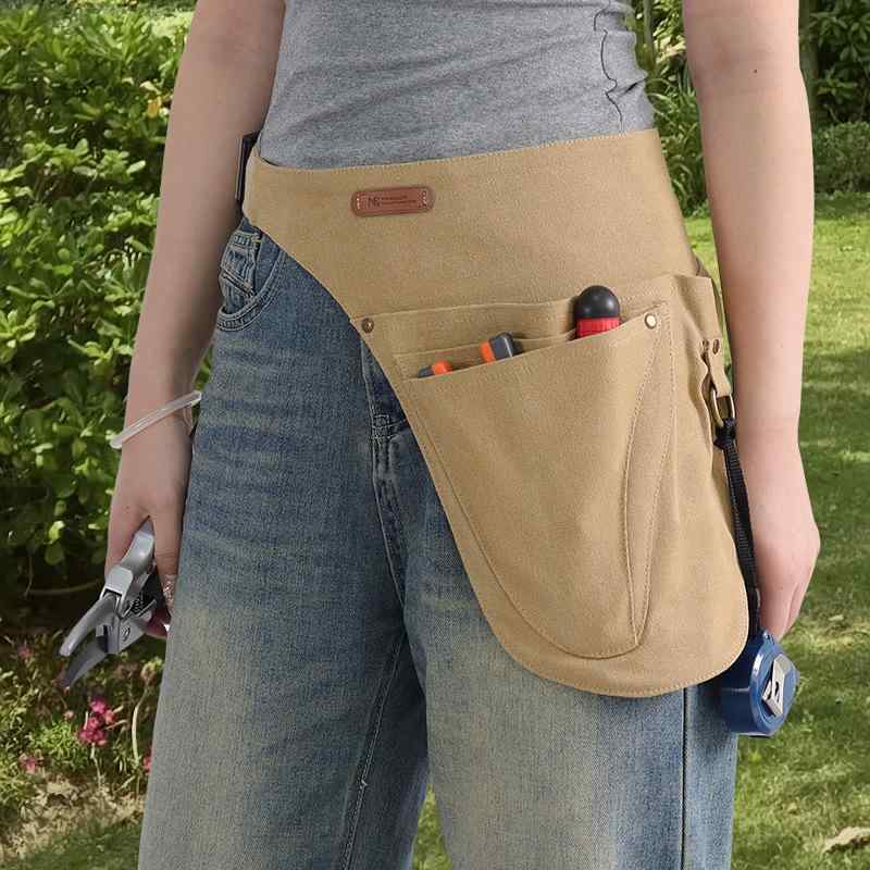 エプロン 男女兼用 ツール ウエストバッグ 腰袋 ポーチ 帆布 キャンバス生地 多機能ポケット 大容量 収..