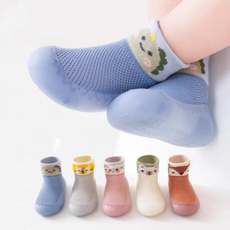 シューズソックス ベビー 赤ちゃん 幼児 子供 室内履き ルームシューズ ソフトソール 滑り止め 薄手 軽量 通気性 メッシュ ファーストシューズ かわいい ローカット 耐久性