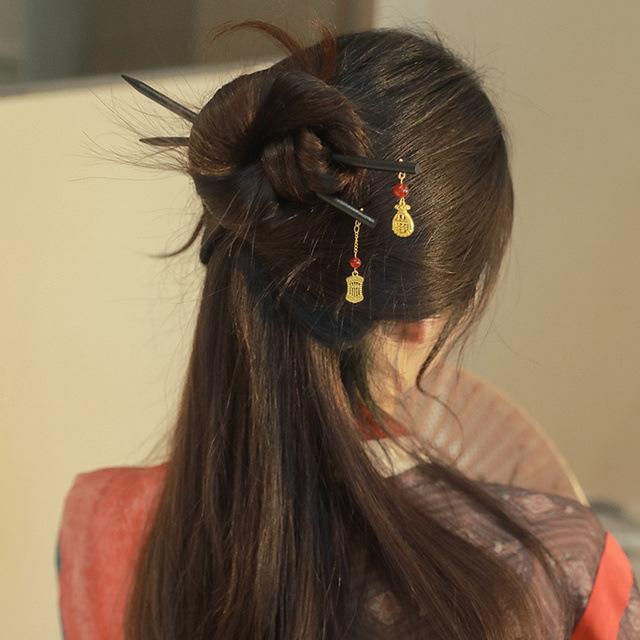 頭飾り レディース 女性用 古風 中国風 かんざし ヘアスティック フリンジ タッセル 高級感 中華風 レトロ 幾何学 まとめ髪 髪飾り 旗袍 漢服 和装 木製