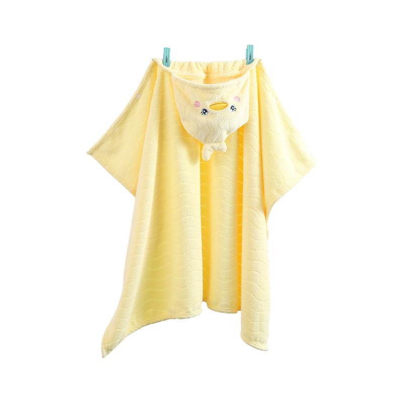 バスポンチョ ベビー キッズ 赤ちゃん 子供用 サンゴフリース 柔らか 吸水性抜群 フード付き ポンチョ型 バスローブ アニマル柄 かわいい お風呂上がり プール