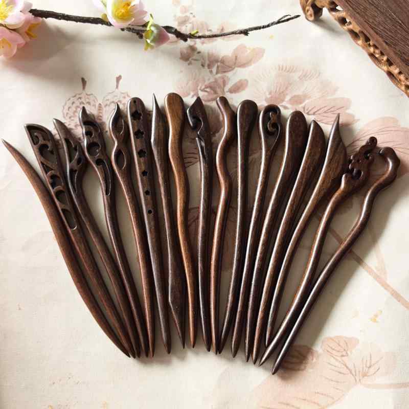 かんざし 中華風 手作り 檀木 サンダルウッド 古風 クラシック シンプル 普段使い まとめ髪 漢服スタイル ヘアスティック 木製 髪飾り