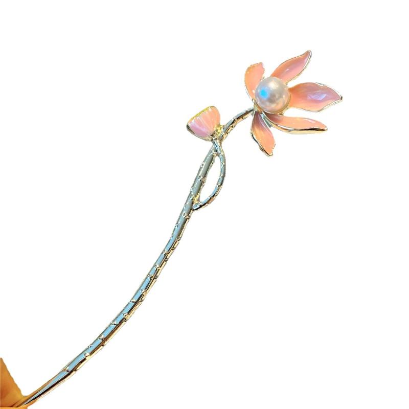 かんざし レディース 女性用 中国風 チャイナ風 和風 レトロ 高級感 華やか 花 フラワーモチーフ 髪飾り ヘアアクセサリー 金属製 漢服 旗袍 チャイナドレ...