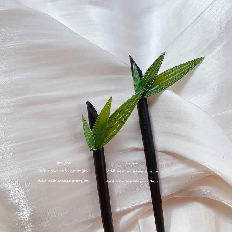 かんざし 中国風 青竹モチーフ 木製 レトロ アンティーク 髪飾り ヘアアクセサリー まとめ髪 アップヘア チャイナドレス 漢服 着物 浴衣 和装 普段使い 多...
