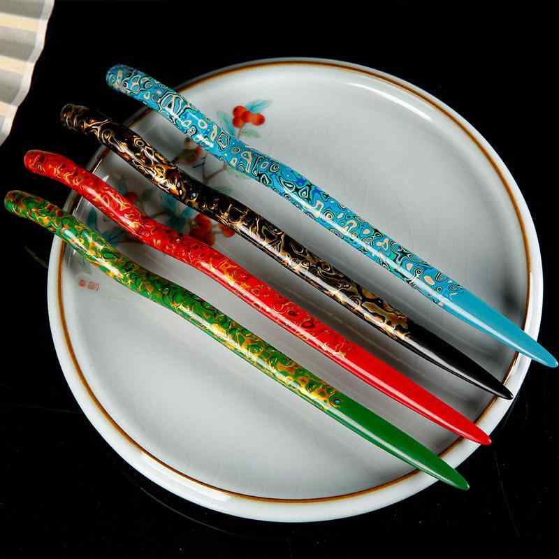 かんざし レディース 女性用 漆塗り 漆芸 まとめ髪 アップスタイル 中国風 チャイナ風 アジアンテイスト レトロ アンティーク調 手作り ハンドメイド クラシ...