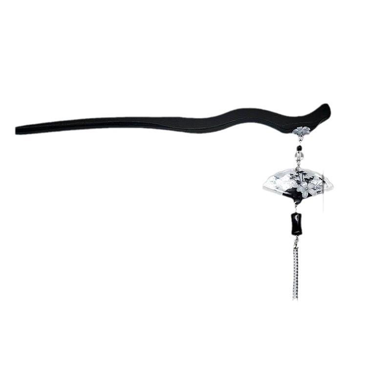 かんざし レディース 木製 両面 竹の葉 扇形 髪飾り レトロ 上品 清涼感 古風 漢服 チャイナドレス 和装小物 浴衣 着物 成人式 卒業式 結婚式 まとめ髪...