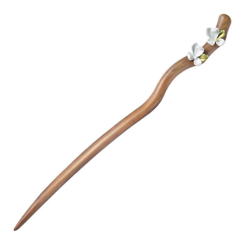 かんざし レディース かんざし 緑檀木 クチナシ 花モチーフ 古風 レトロ 中華風 モダンチャイニーズ 高級感 髪飾り ヘアアクセサリー 和装小物 着物 浴衣 ...