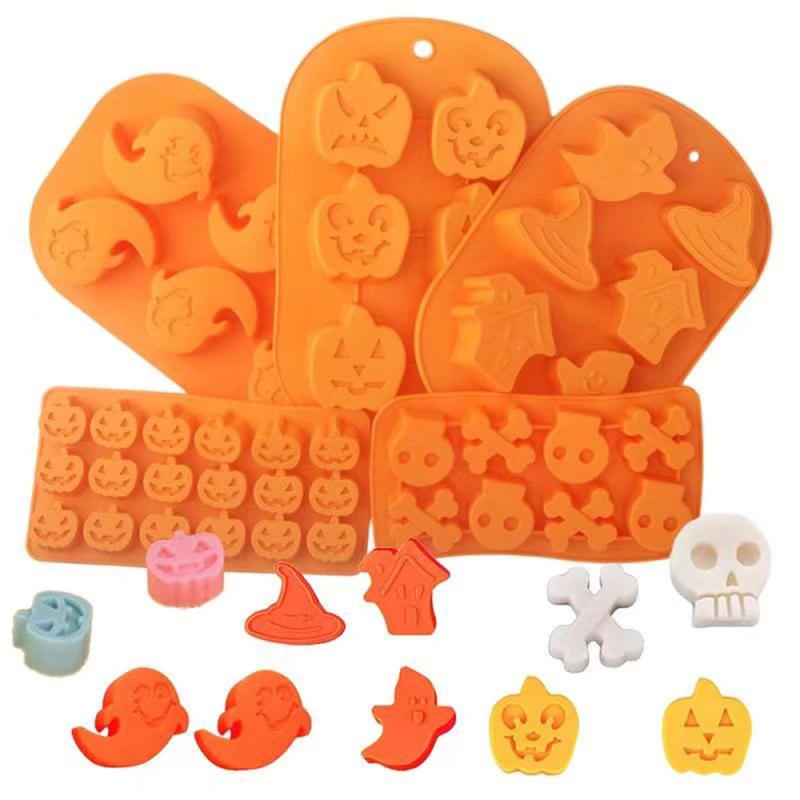 ケーキ型 ハロウィン かぼちゃ おばけ ドクロ キャラクター シリコン製 チョコレート ムース プリン ゼ..
