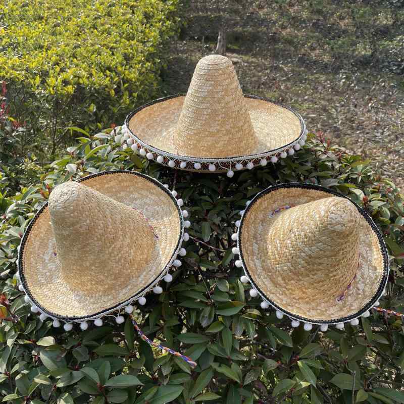 麦わら帽子 ストローハット メキシカン エスニック 民族風 ハロウィン クリスマス ダンスパーティー 祝..