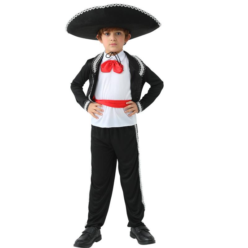 ・主な素材: ポリエステル70%～80%・カラー展開: メキシコボーイ（帽子なし）、メキシコボーイセット（帽子あり）、メキシコハット・サイズ展開: XS、S、M、L、XL・対象年齢: 17歳以下・テーマ: ゲーム・スタイル: 民族風