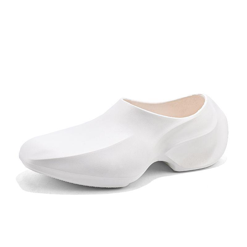 コックシューズ メンズ 男性用 滑りにくい 耐油 ソフトソール 防水 耐久性 EVA素材 キッチン ホテル 飲食店 業務 作業用 通気性 ミドルカット ホワイト ブラック カジュアルシューズ