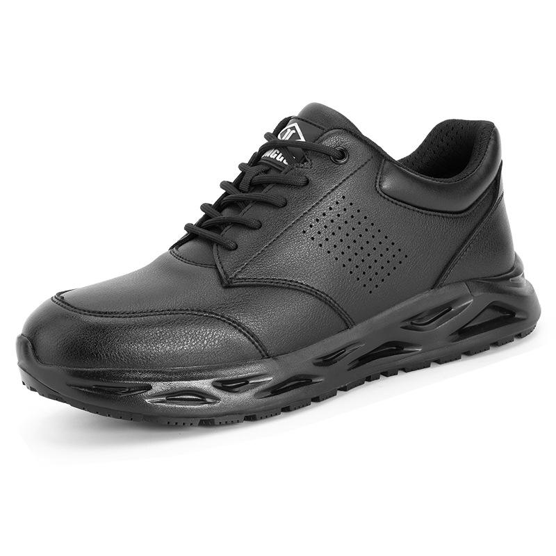 シューズ メンズ 男性用 コックシューズ 厨房靴 シェフシューズ 作業靴 ワークシューズ 防滑 滑り止め ノンスリップ 防水 耐油 通気性 蒸れにくい キッチン 厨房用 業務 マイクロファイバーレザー 合成皮革